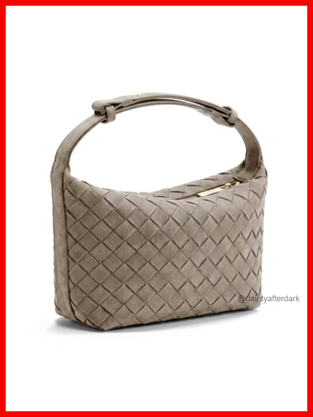 Woven Faux Suede Hobo Shoulder Bag Adjustable Strap Women Purse